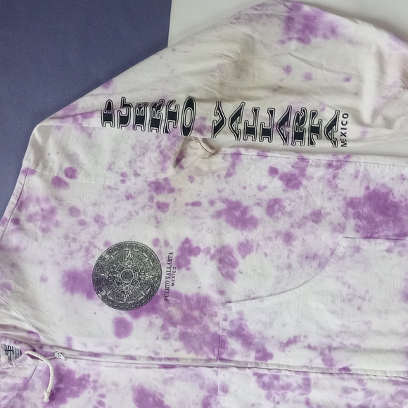 Puerto Vallarta Mexico Aztec Tie-dye Zip-Up Jacket - Picture 8 of 8